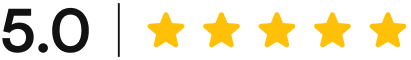 Google rating 5.0, five stars